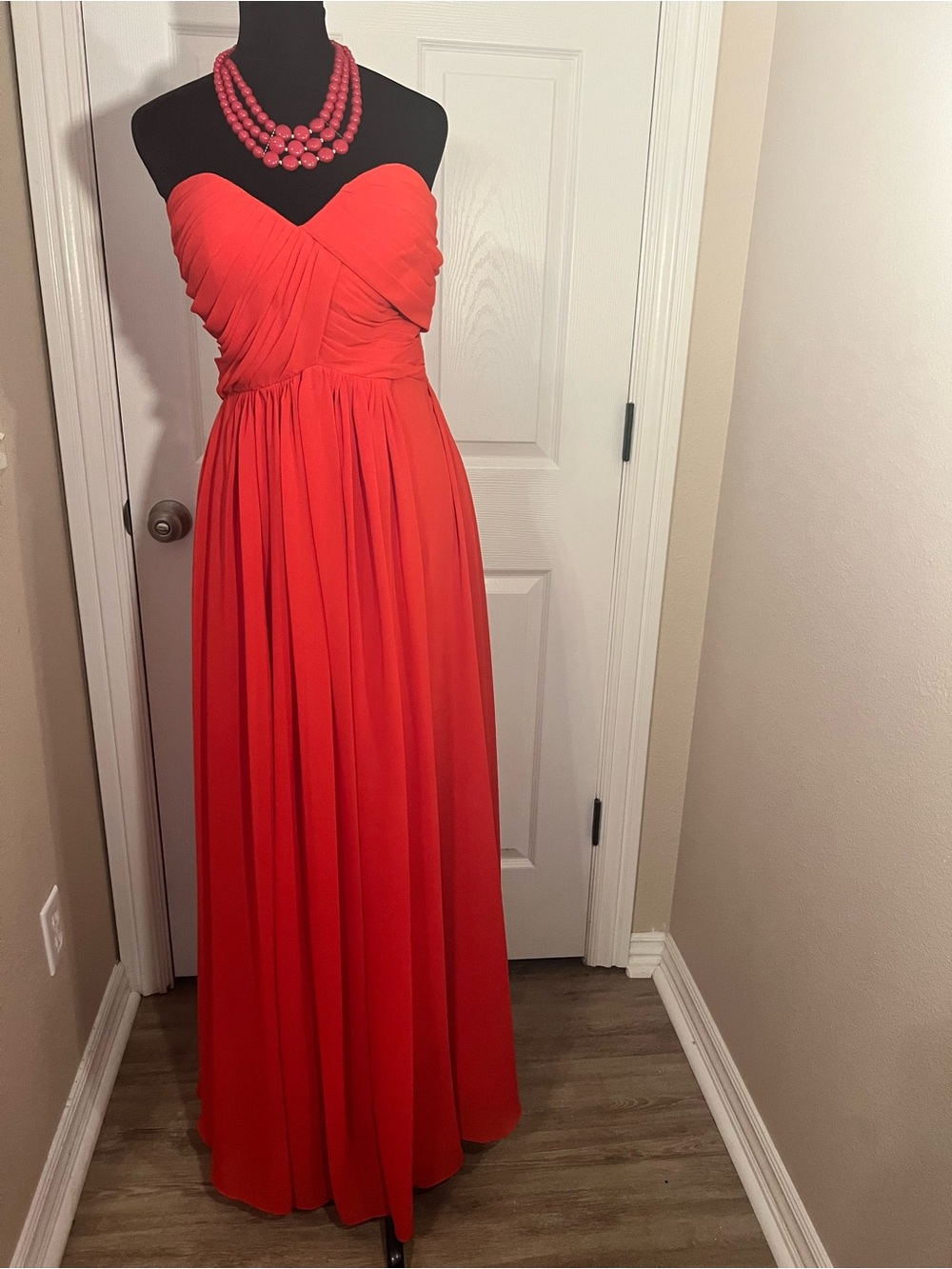Source Unknown Strapless Red Maxi Dress